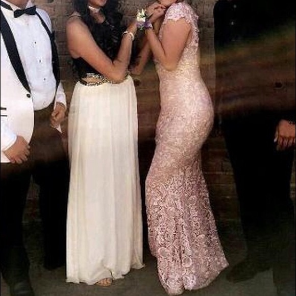 Lace pink prom/formal dress - Picture 5 of 8